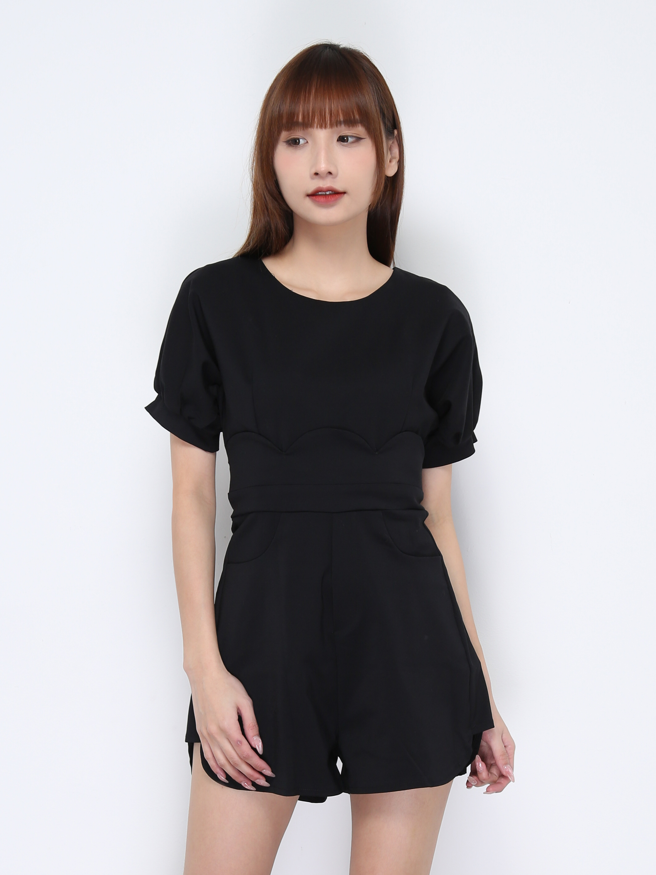 Side Pocket Round Neck Jumpsuit 20803