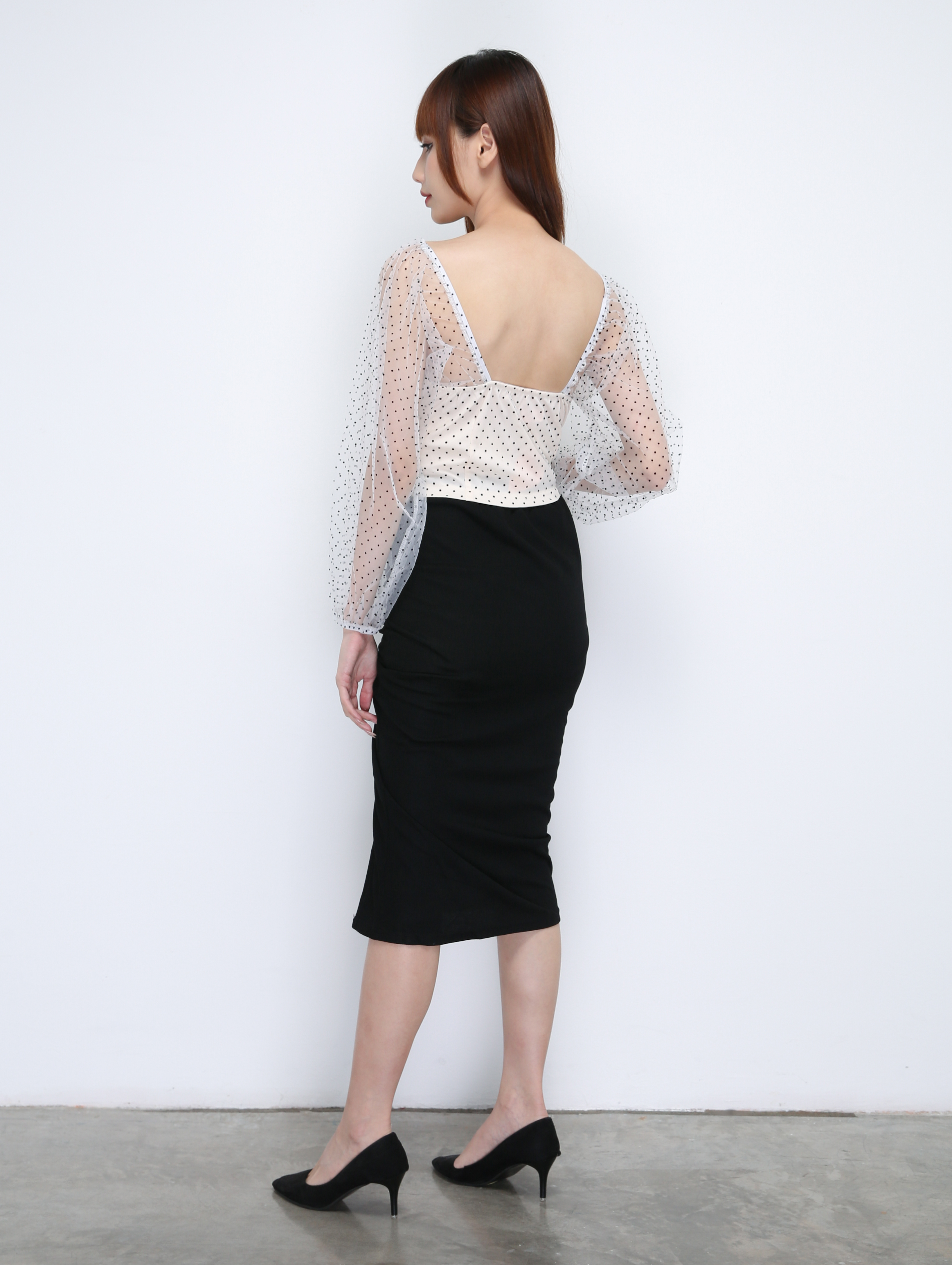 Polka Dot Long Sleeve Top 21338