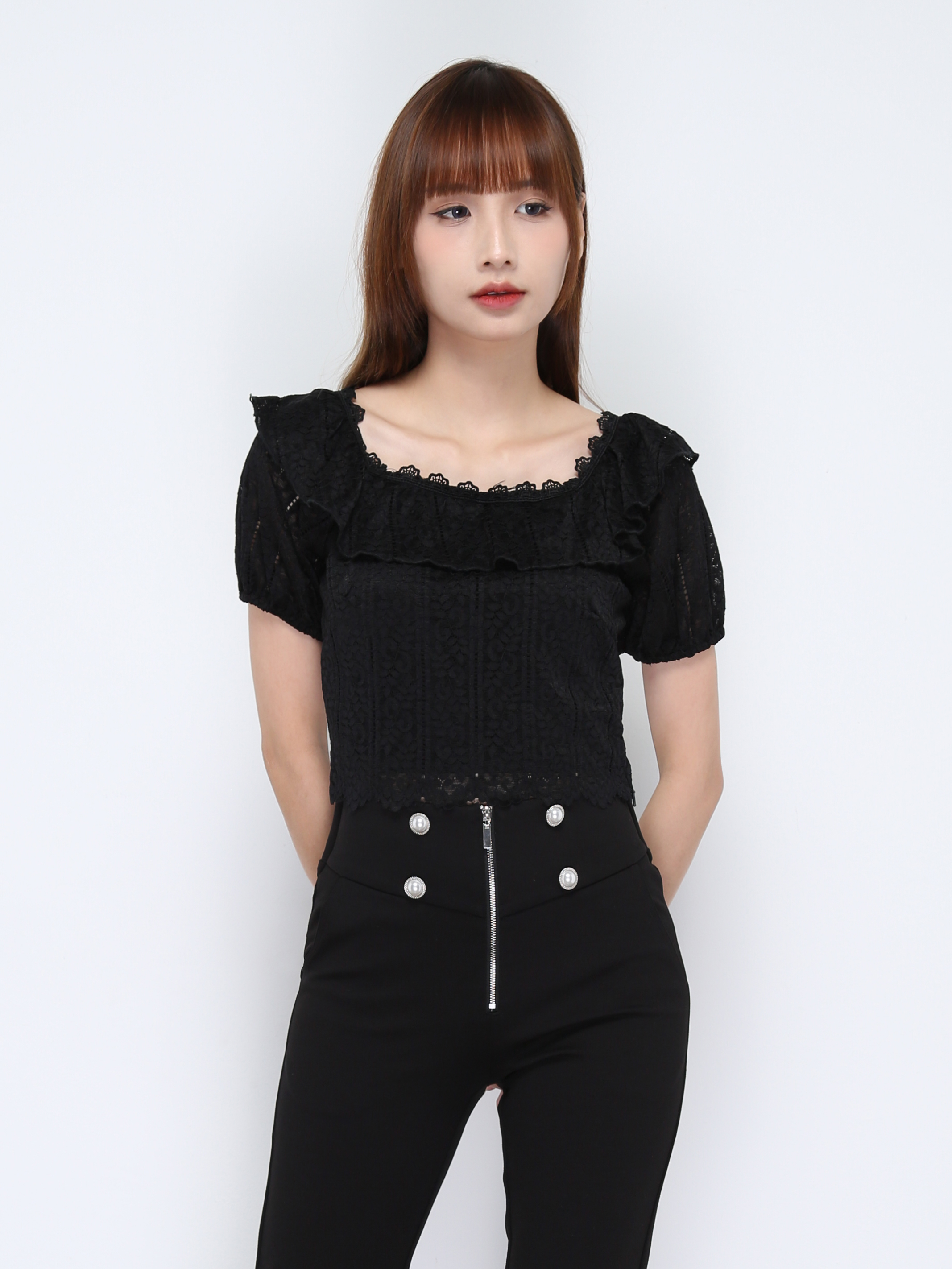 Off Shoulder Lace Ruffles Top 20233