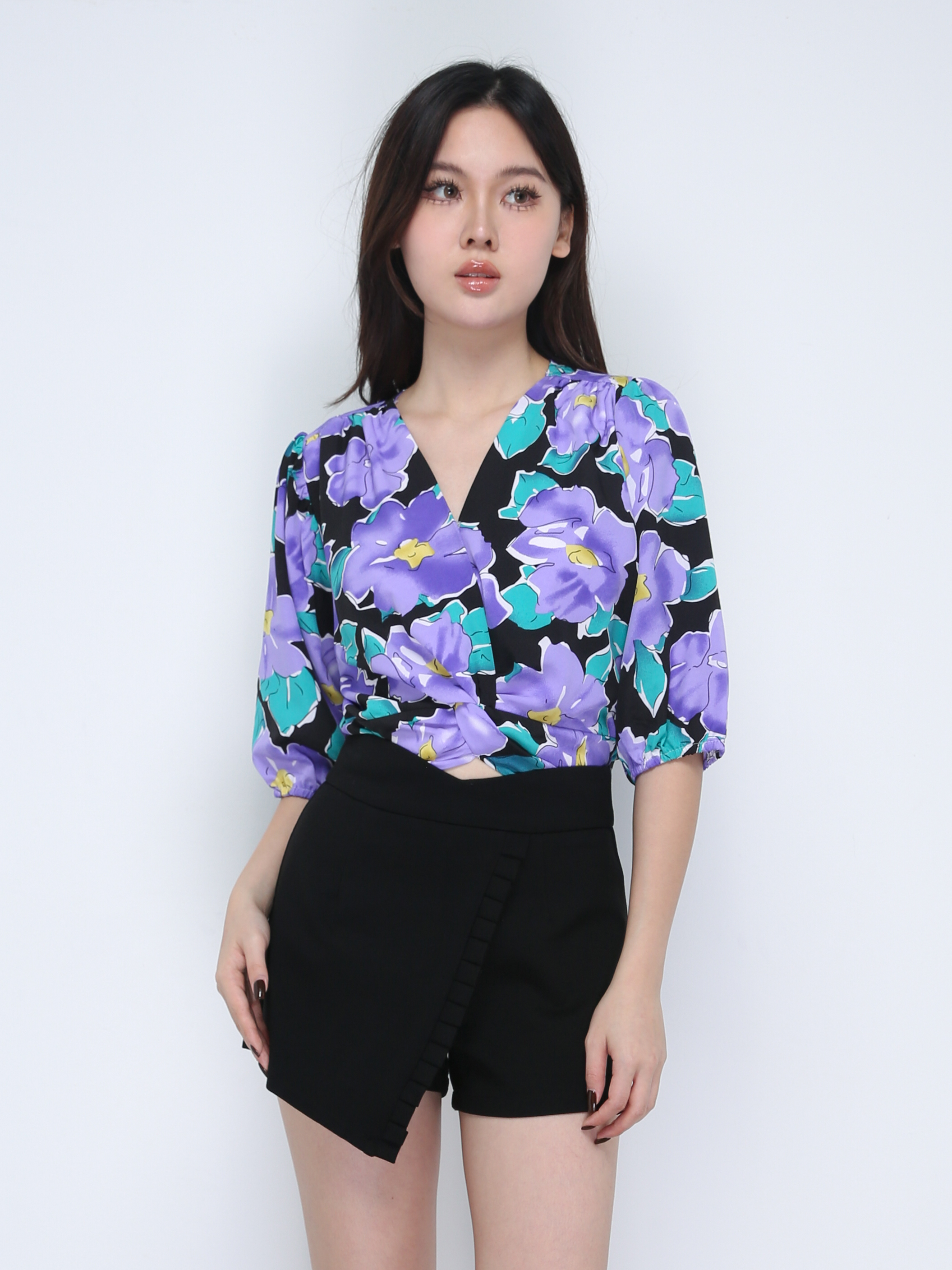 Floral V Neck Top 21581