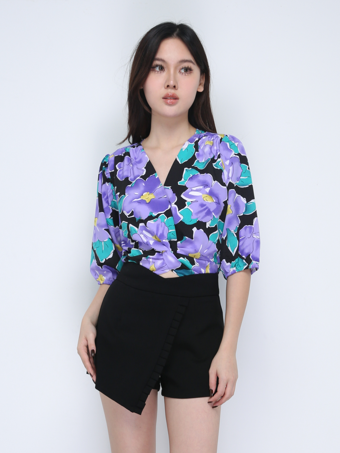 Floral V Neck Top 21581
