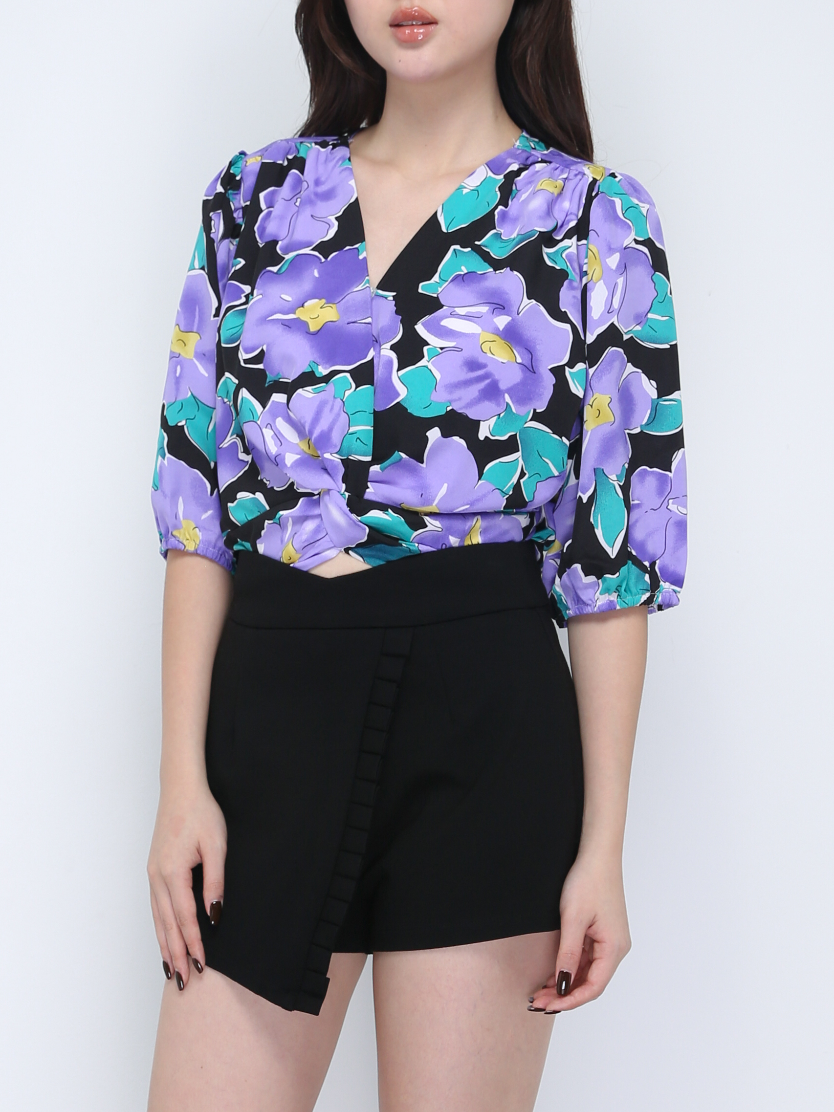 Floral V Neck Top 21581