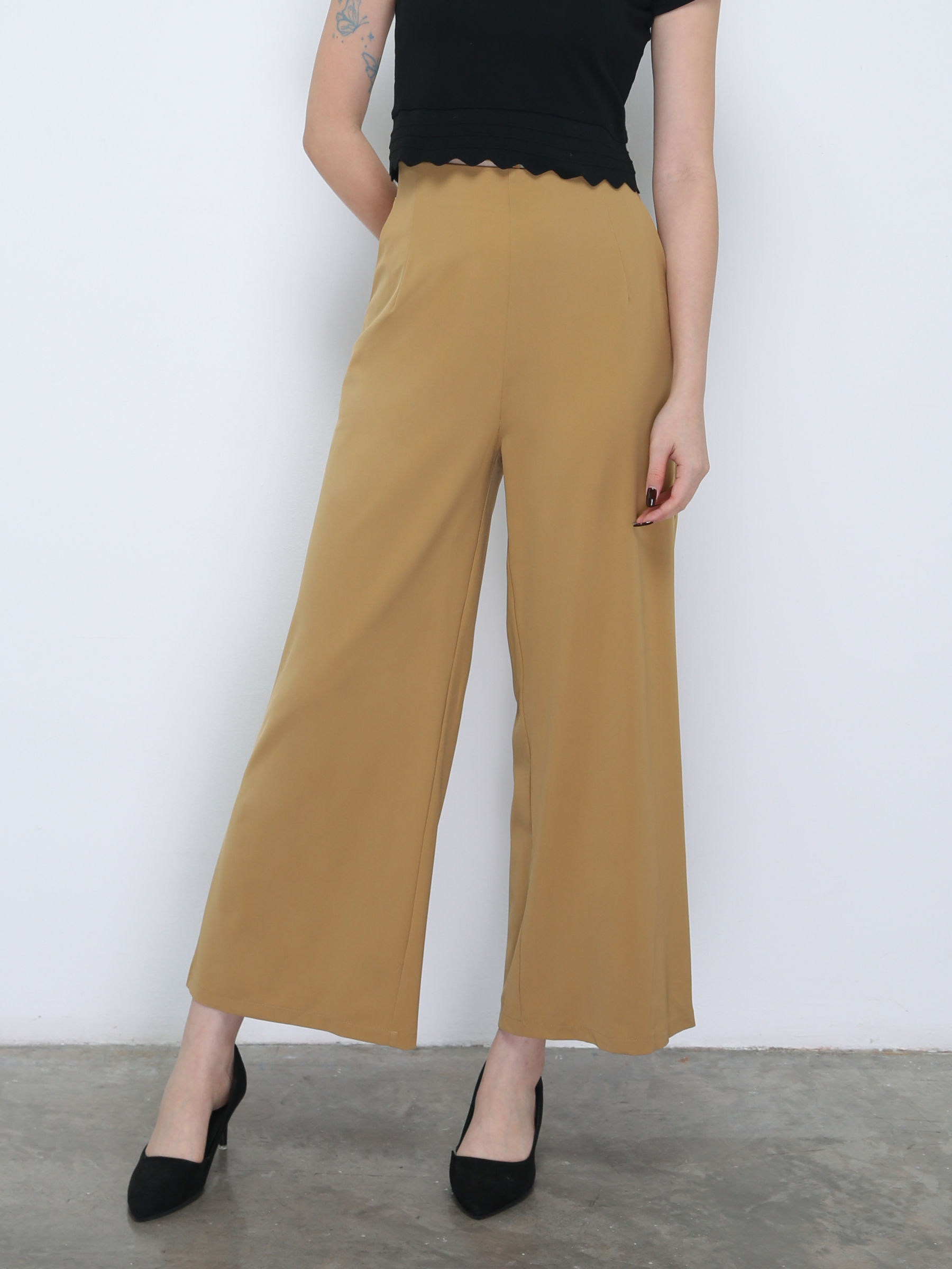 Wide Leg With Waist Strap Long Pants 21635