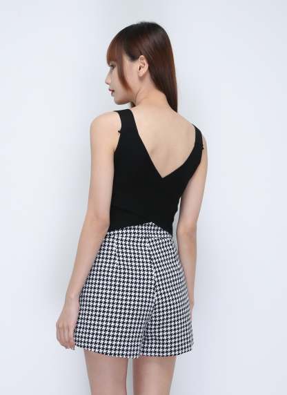 High Waist Houndstooth Short Pants 21771