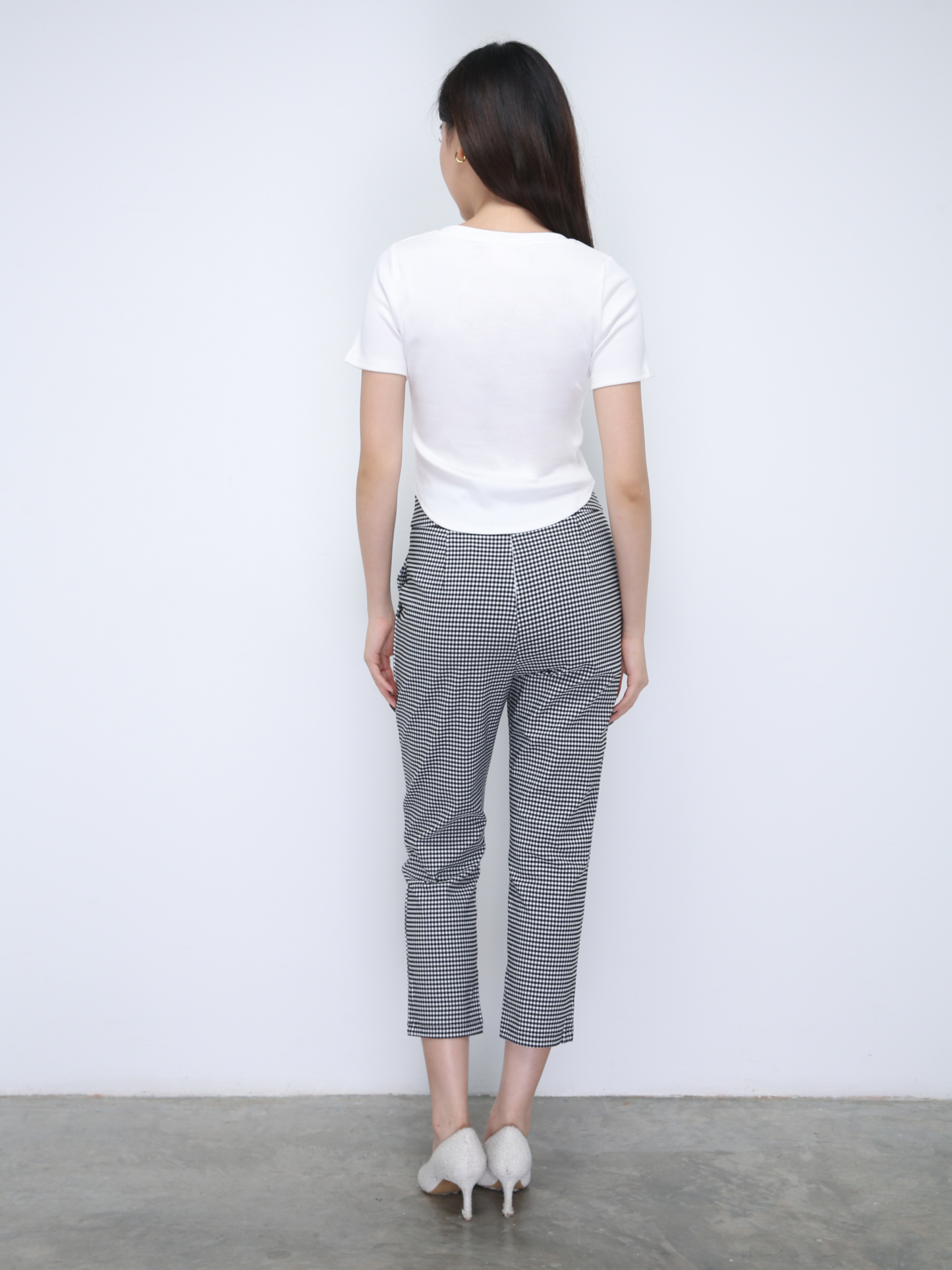 V Neck Short Sleeve Plain Top 21848