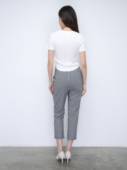 V Neck Short Sleeve Plain Top 21848