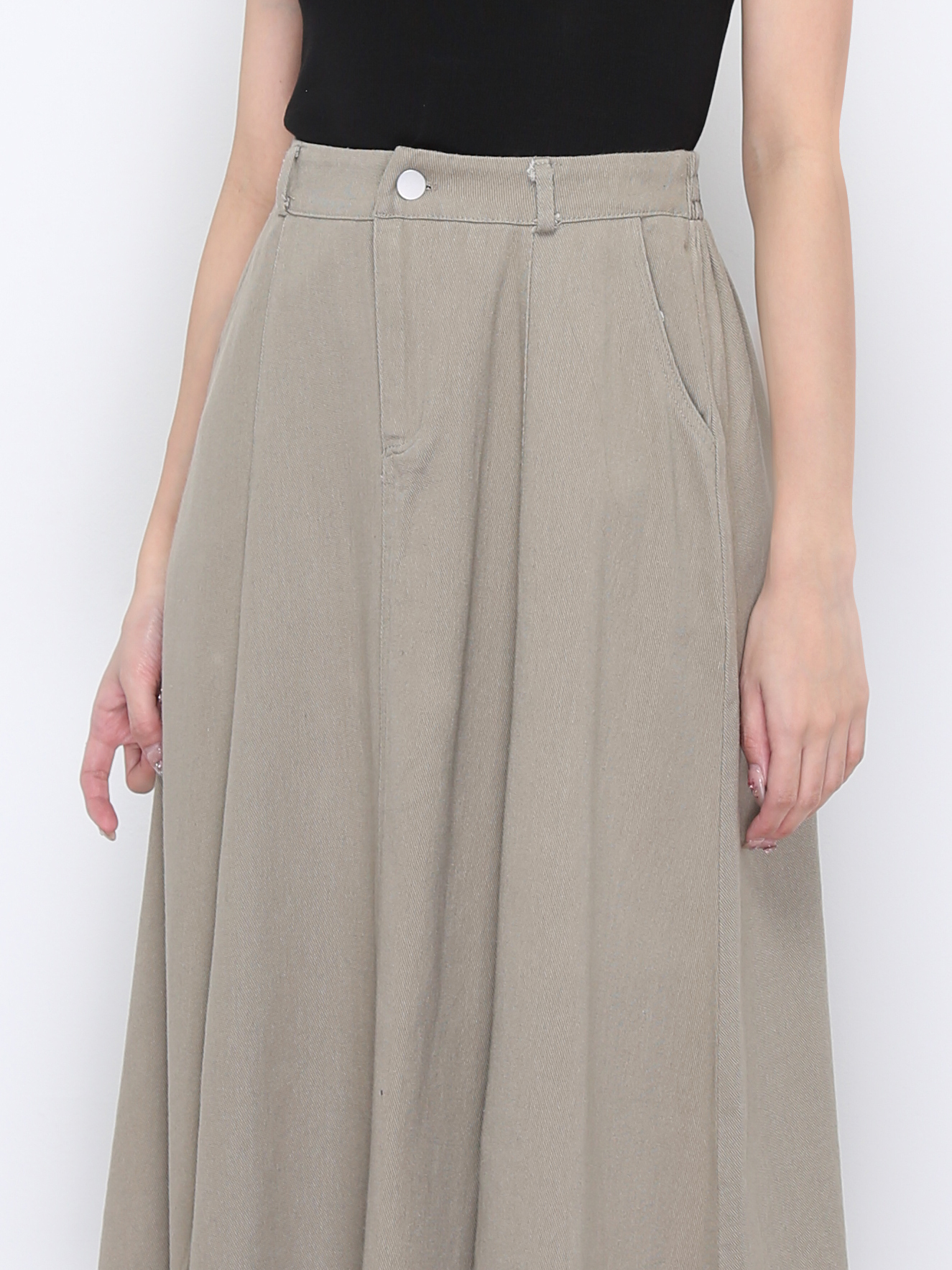 A Line Two Side Slit Long Skirt 19935