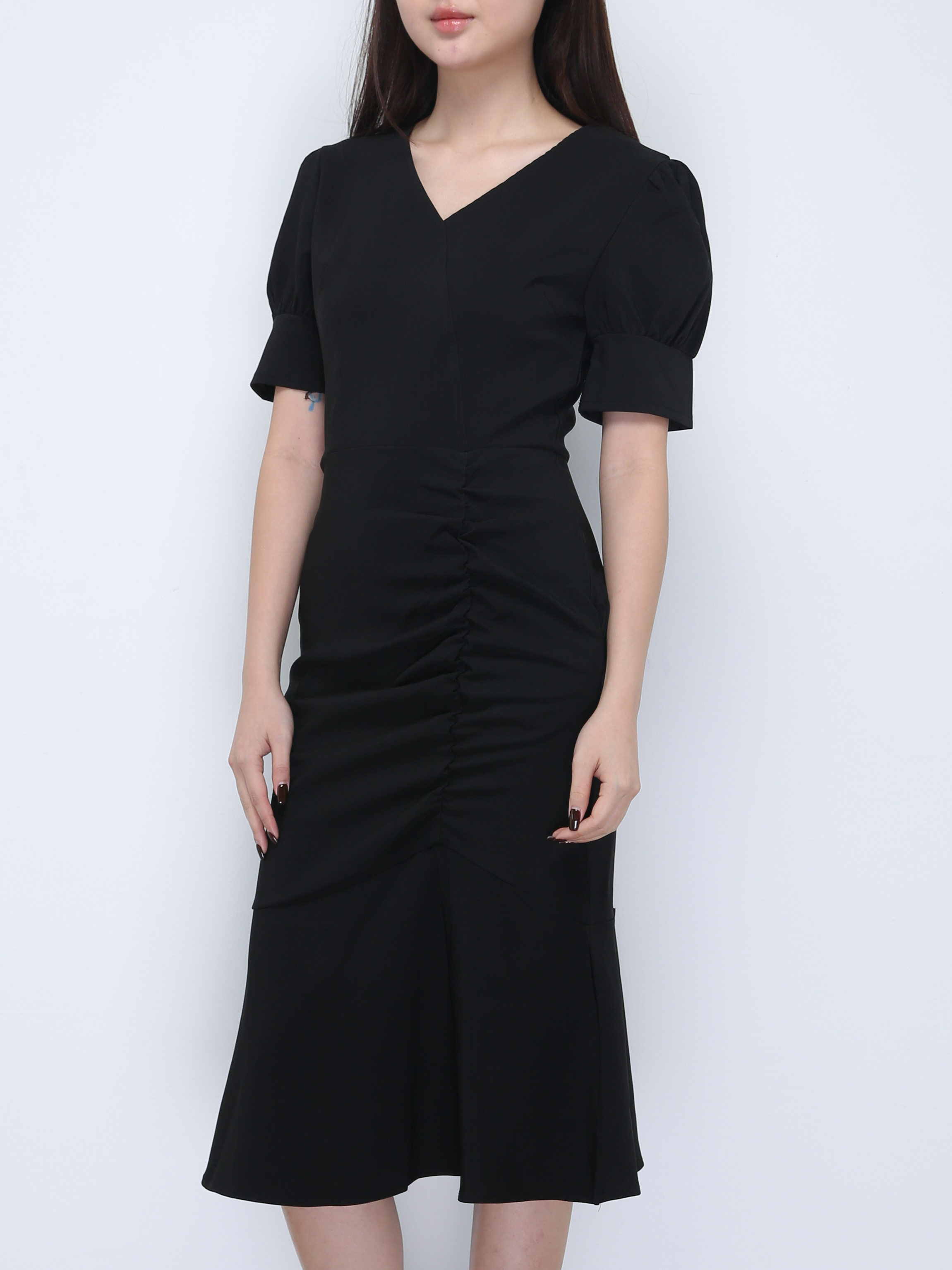 Pleated Side Pocket Fish Tail Dress 21877