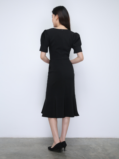 Pleated Side Pocket Fish Tail Dress 21877