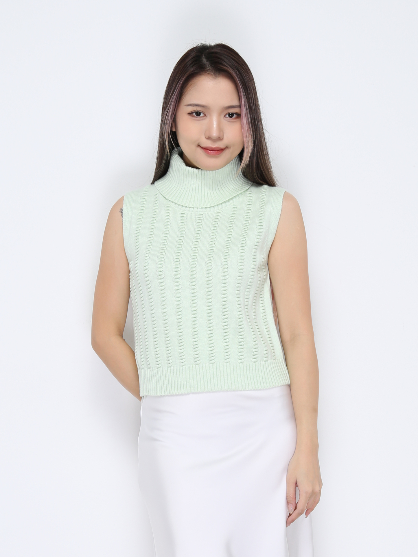 Knitted Tutle Neck Top 34912