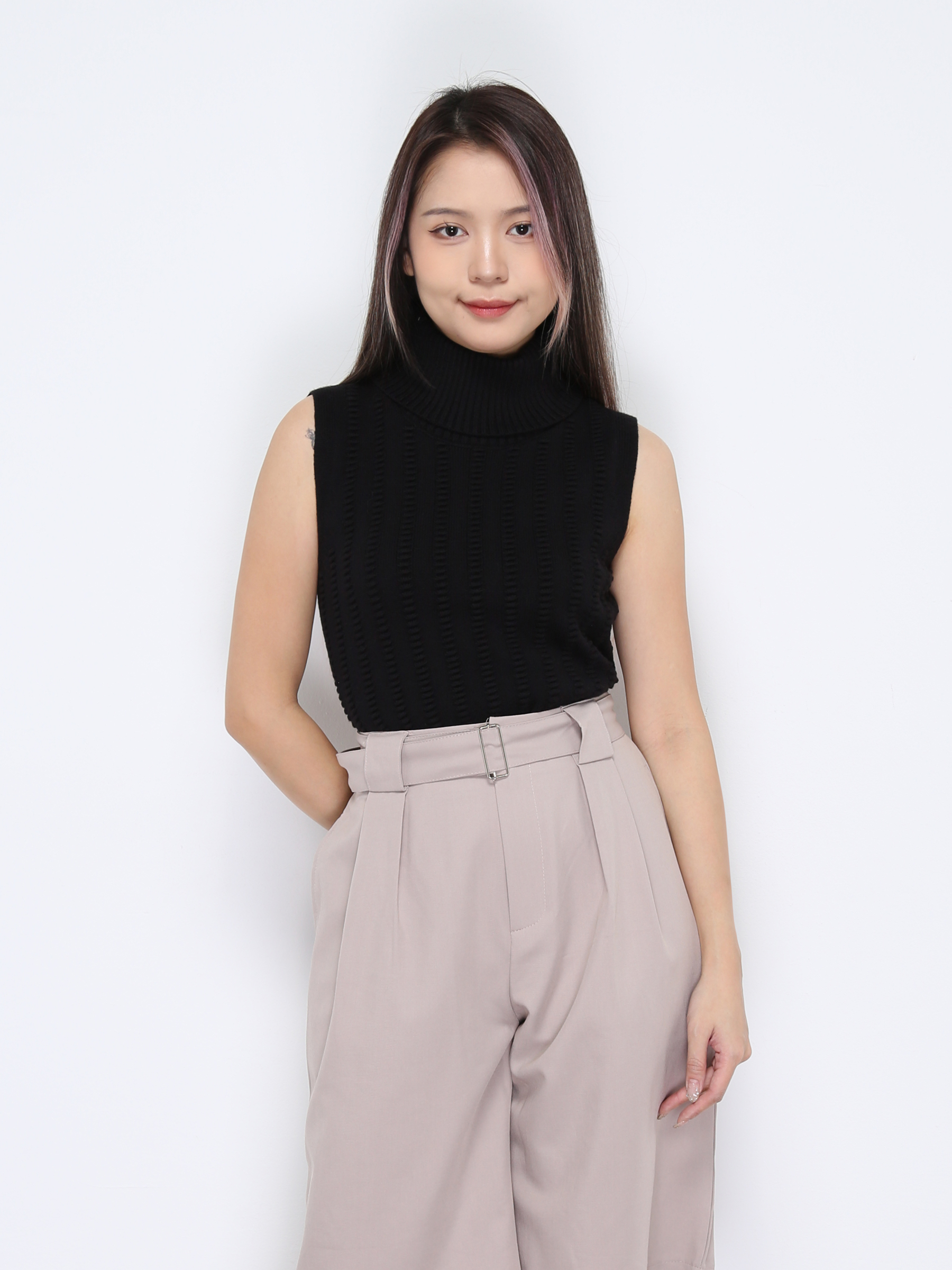Knitted Tutle Neck Top 34912