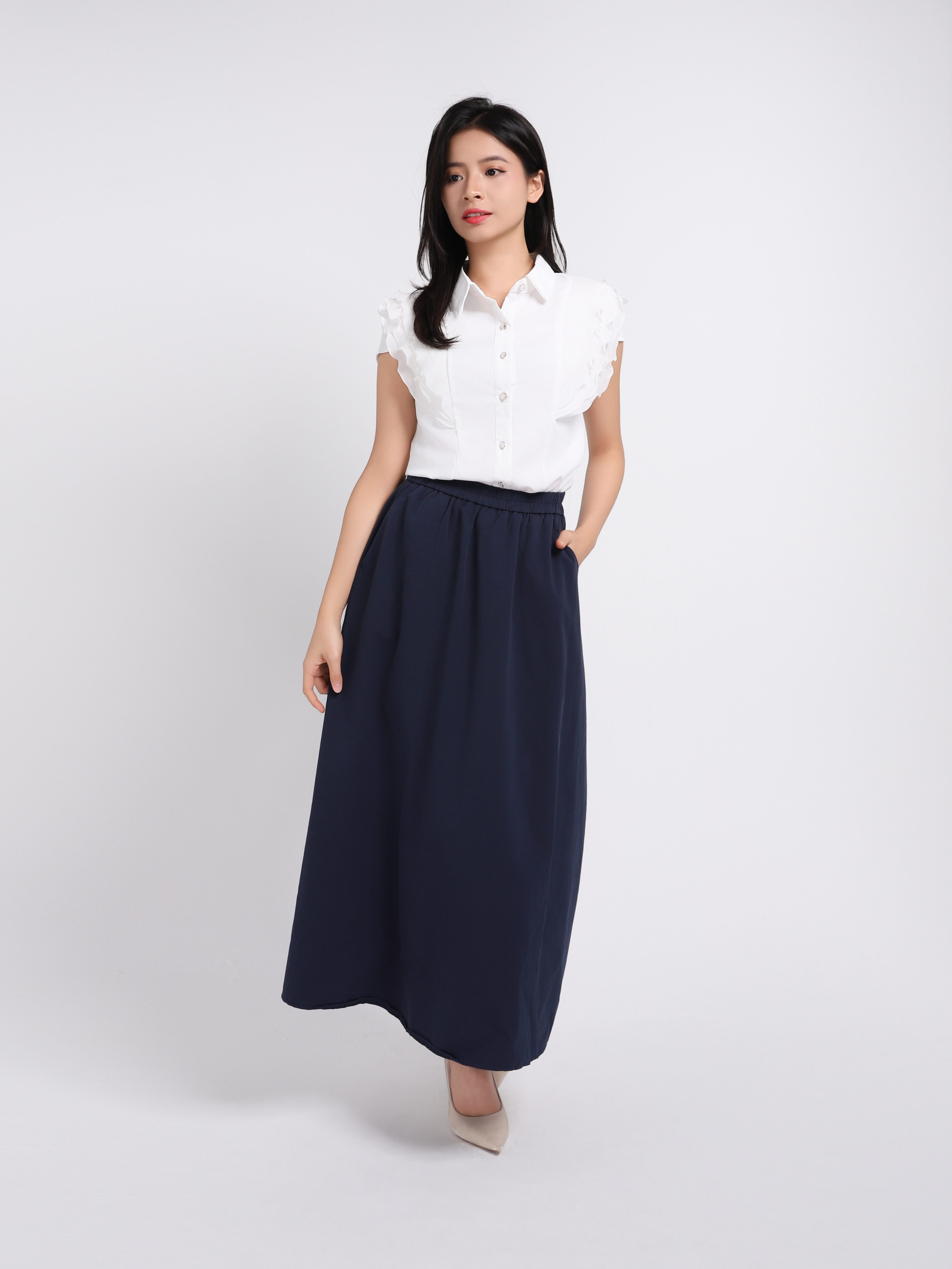 Layered Ruffles Sleeve Top 43446