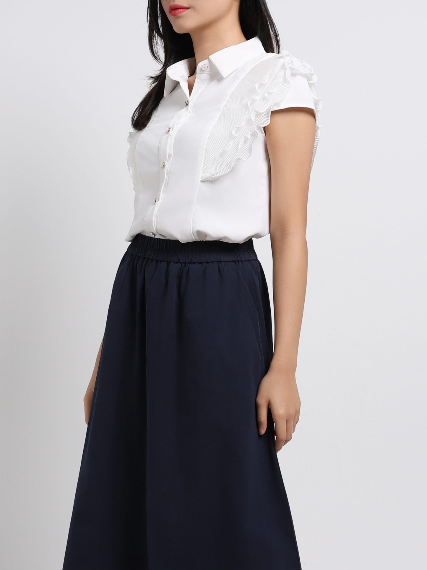 Layered Ruffles Sleeve Top 43446