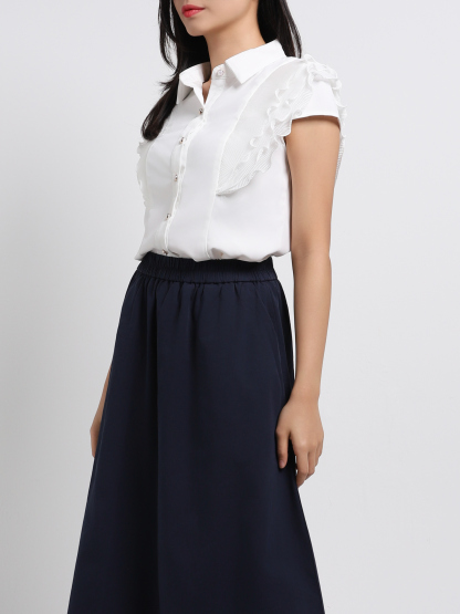 Layered Ruffles Sleeve Top 43446