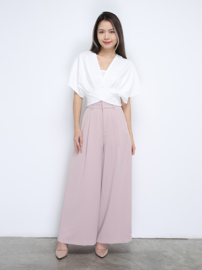 High Waist Side Pocket Long Pants 35725