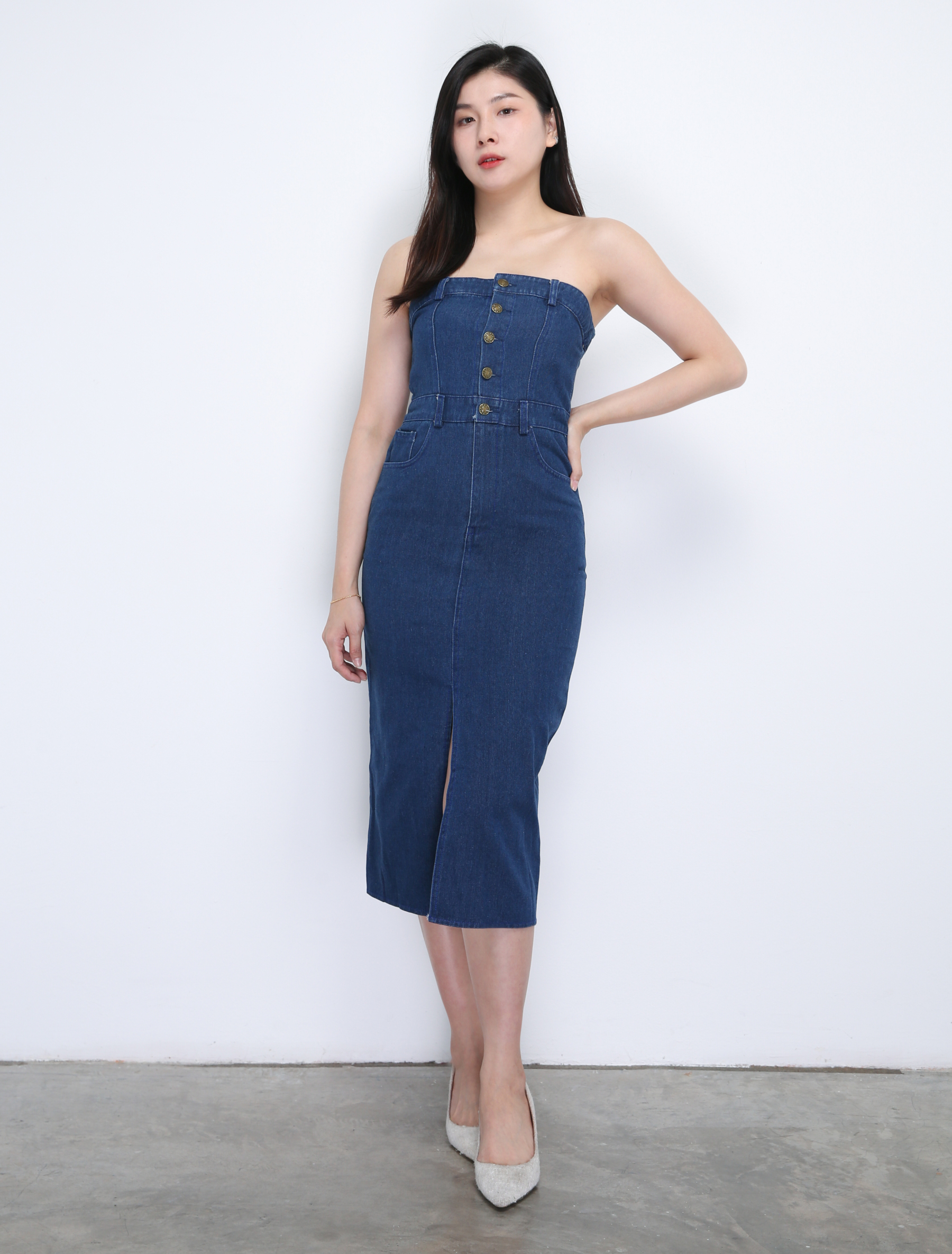 Denim Tube Dress 35602
