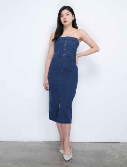 Denim Tube Dress 35602