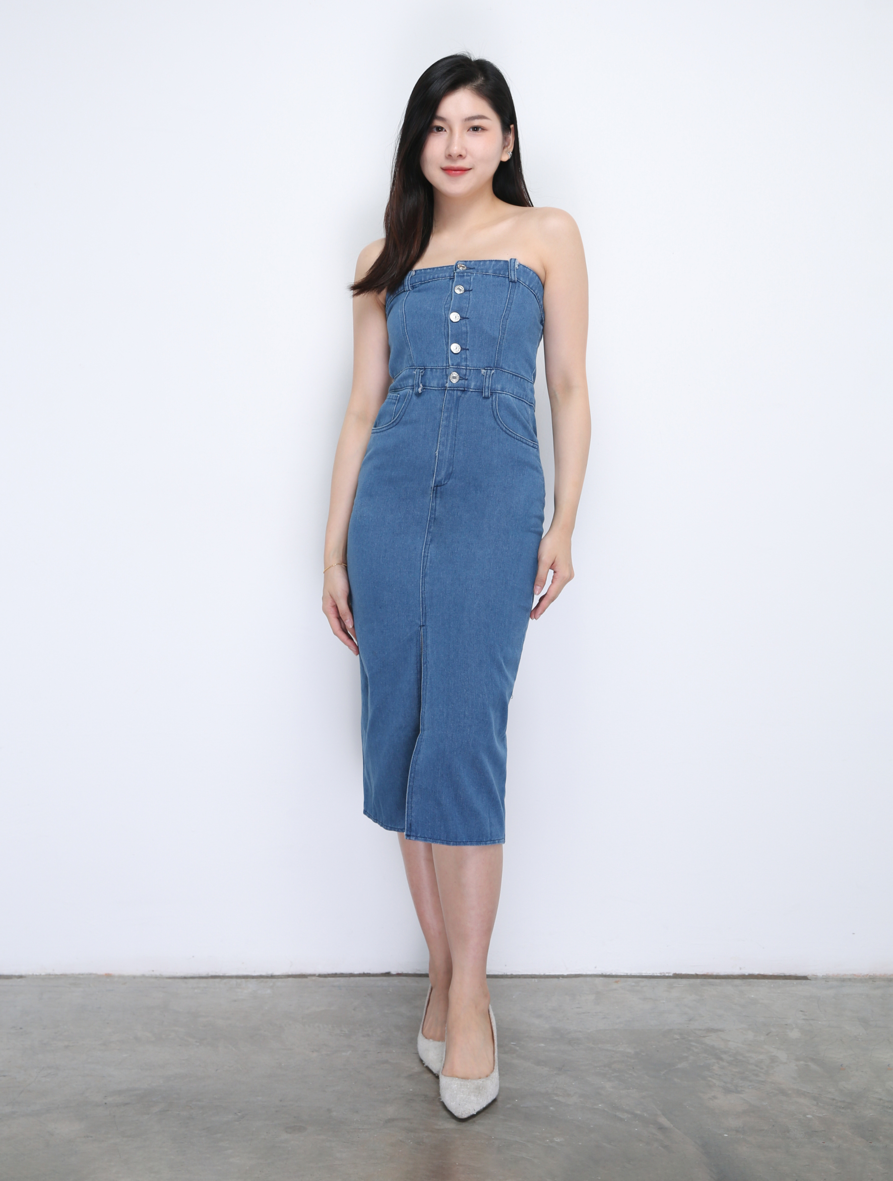 Denim Tube Dress 35602