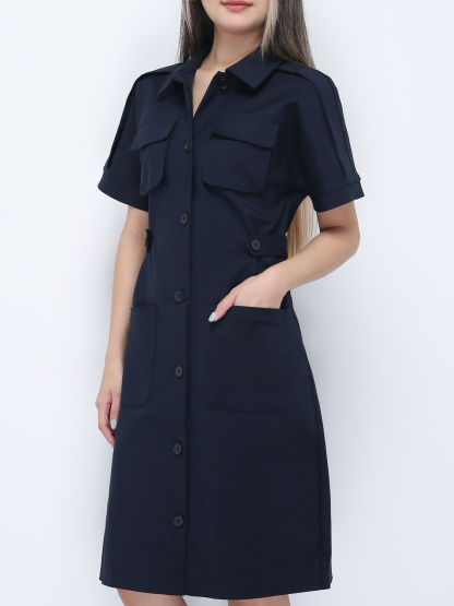 Short Sleeve Front Button Dress 36021