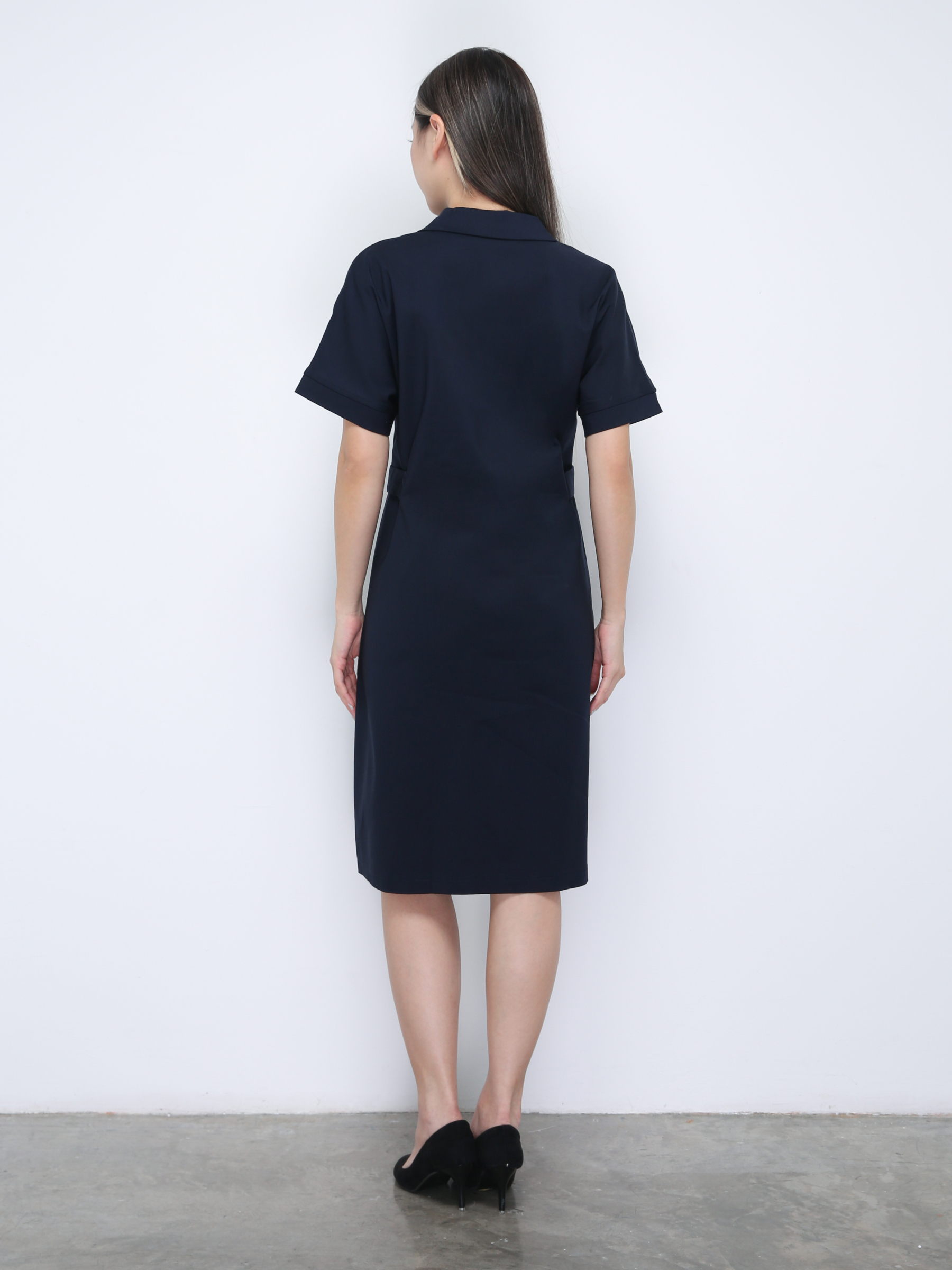 Short Sleeve Front Button Dress 36021