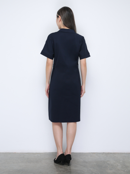 Short Sleeve Front Button Dress 36021