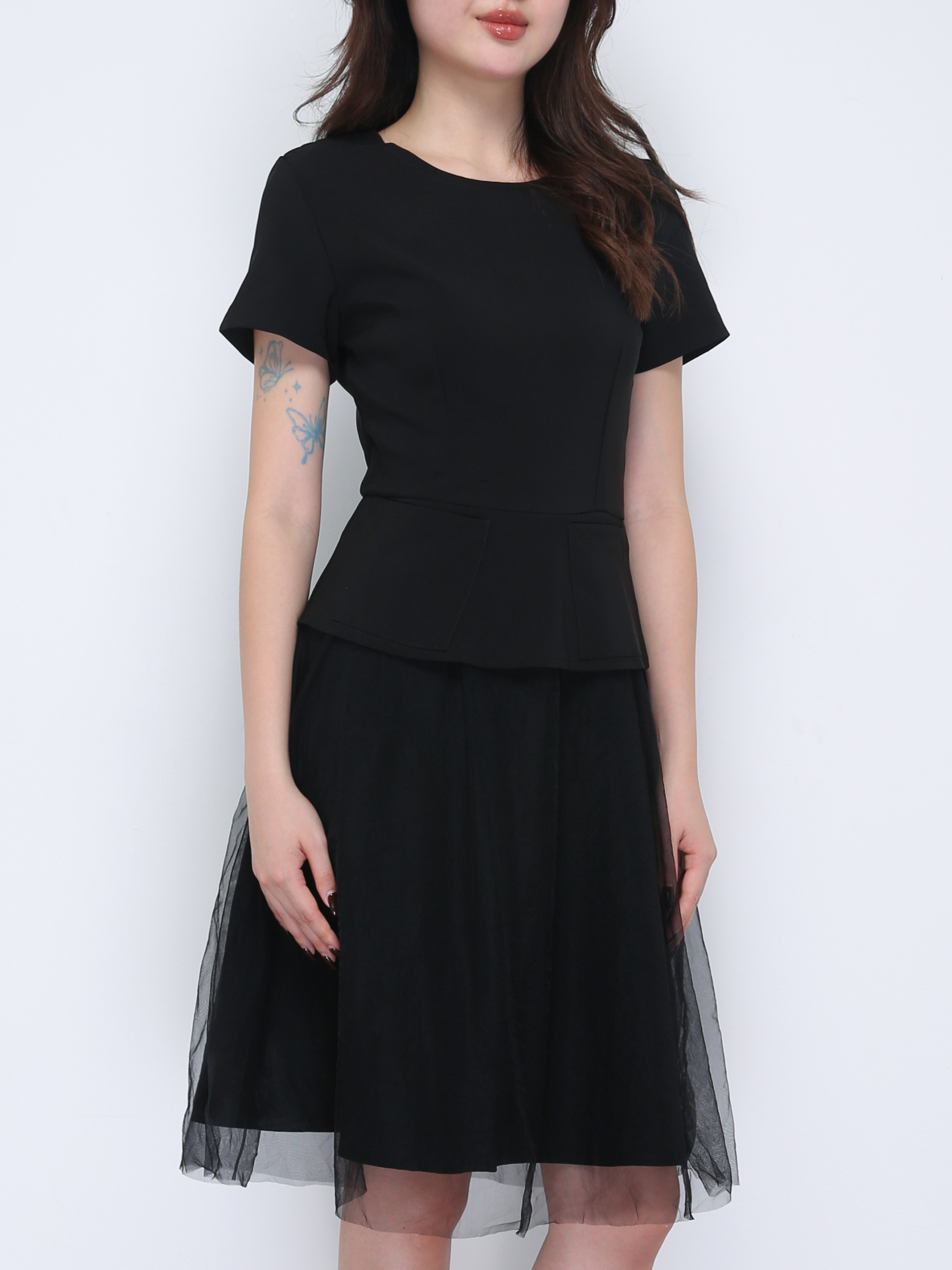 Short Sleeve Back Zip Dress 36313