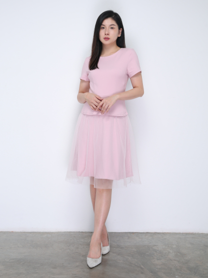 Short Sleeve Back Zip Dress 36313