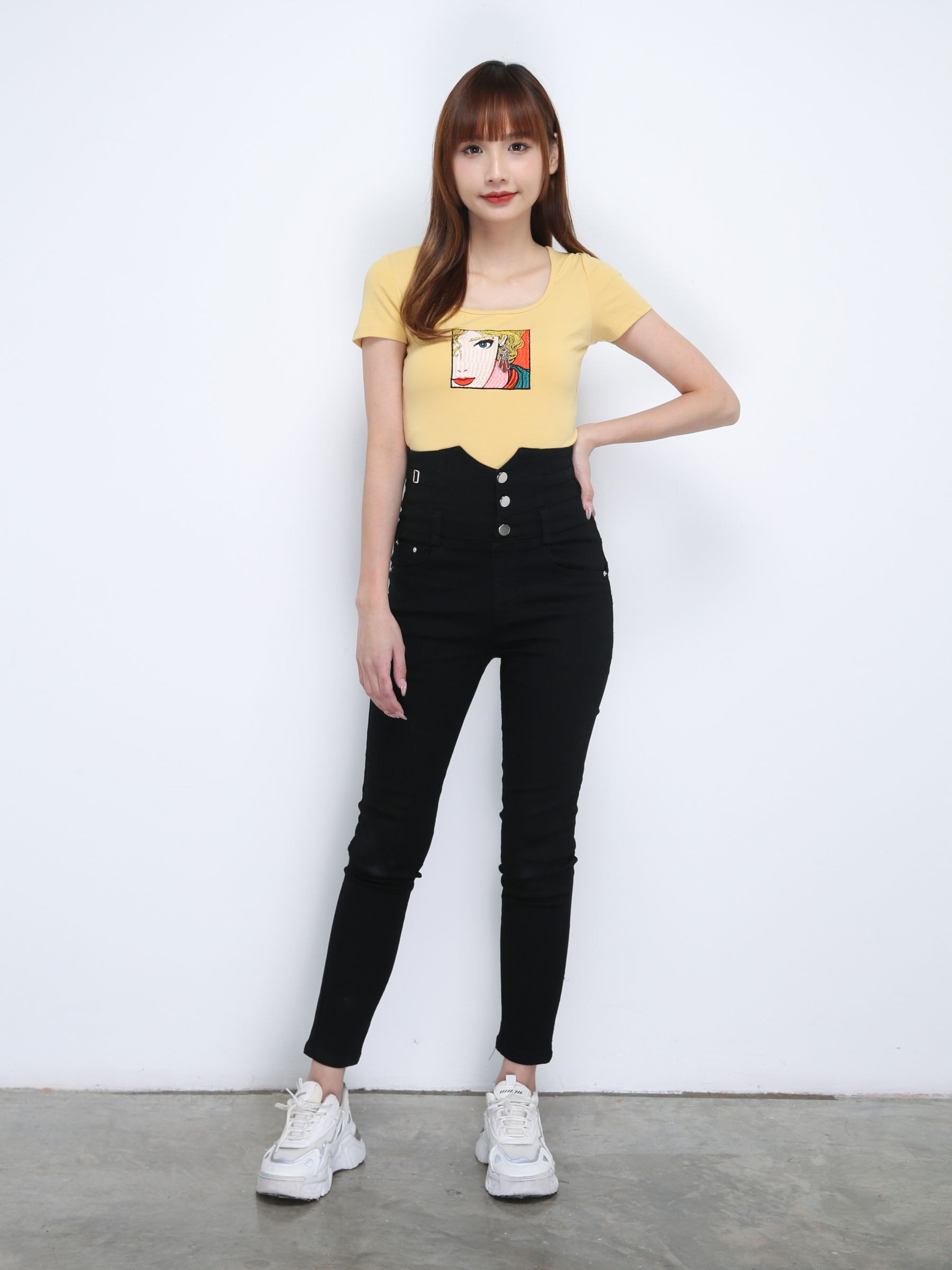 Girl Pattern Square Neck Top 21513