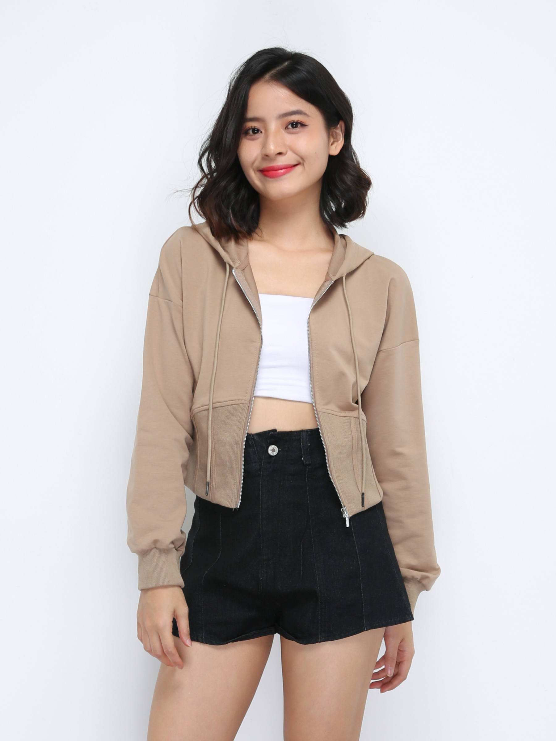 Front Zip With Cap Top DJ018