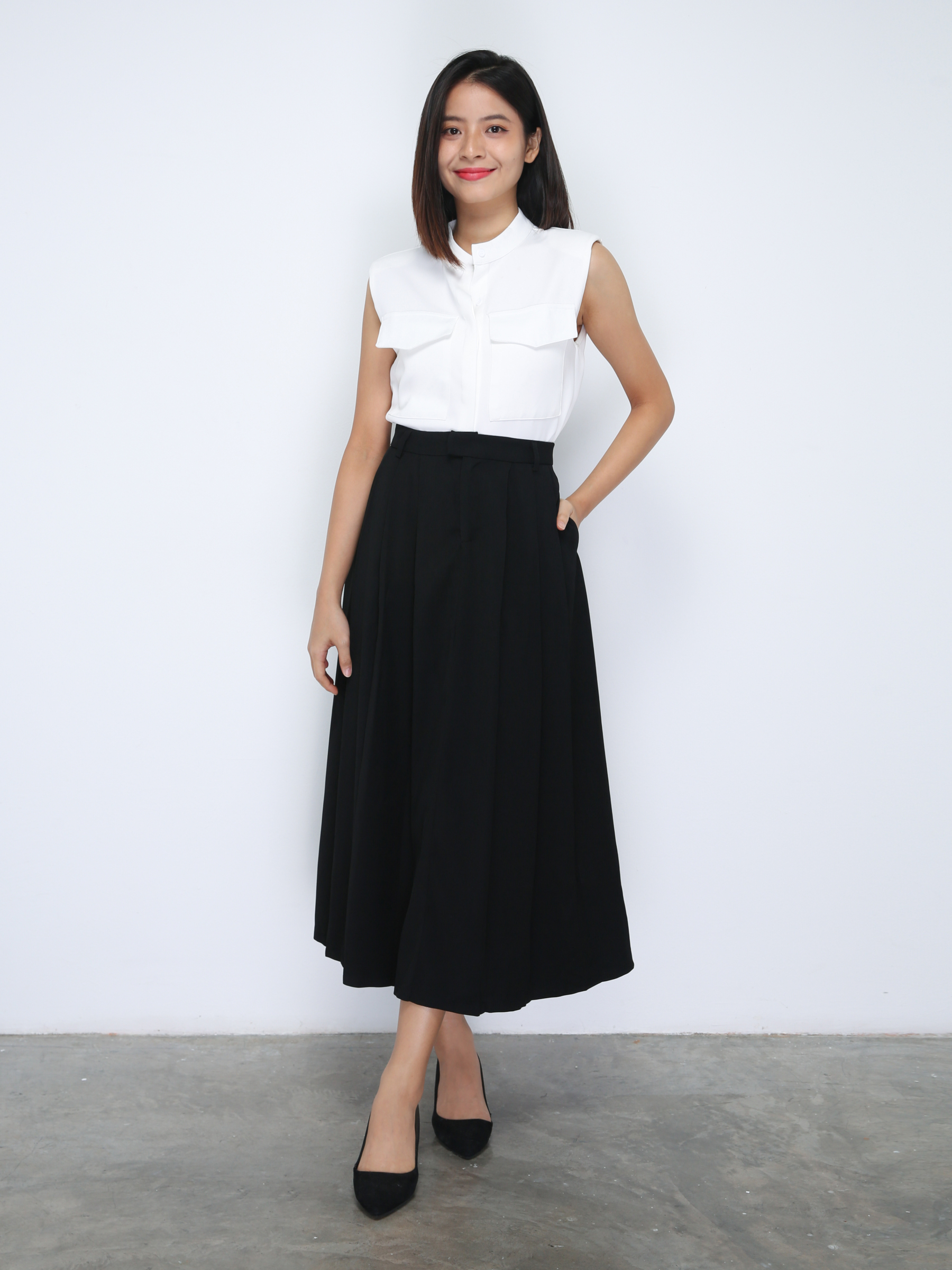 High Waist Pleated Skirt 35900