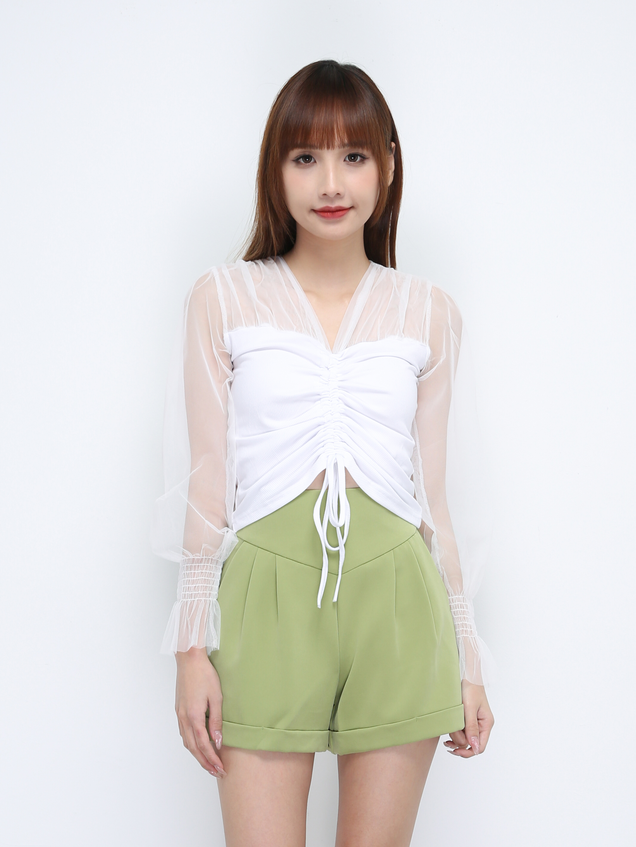 High Waist Suit Short Pants 21374