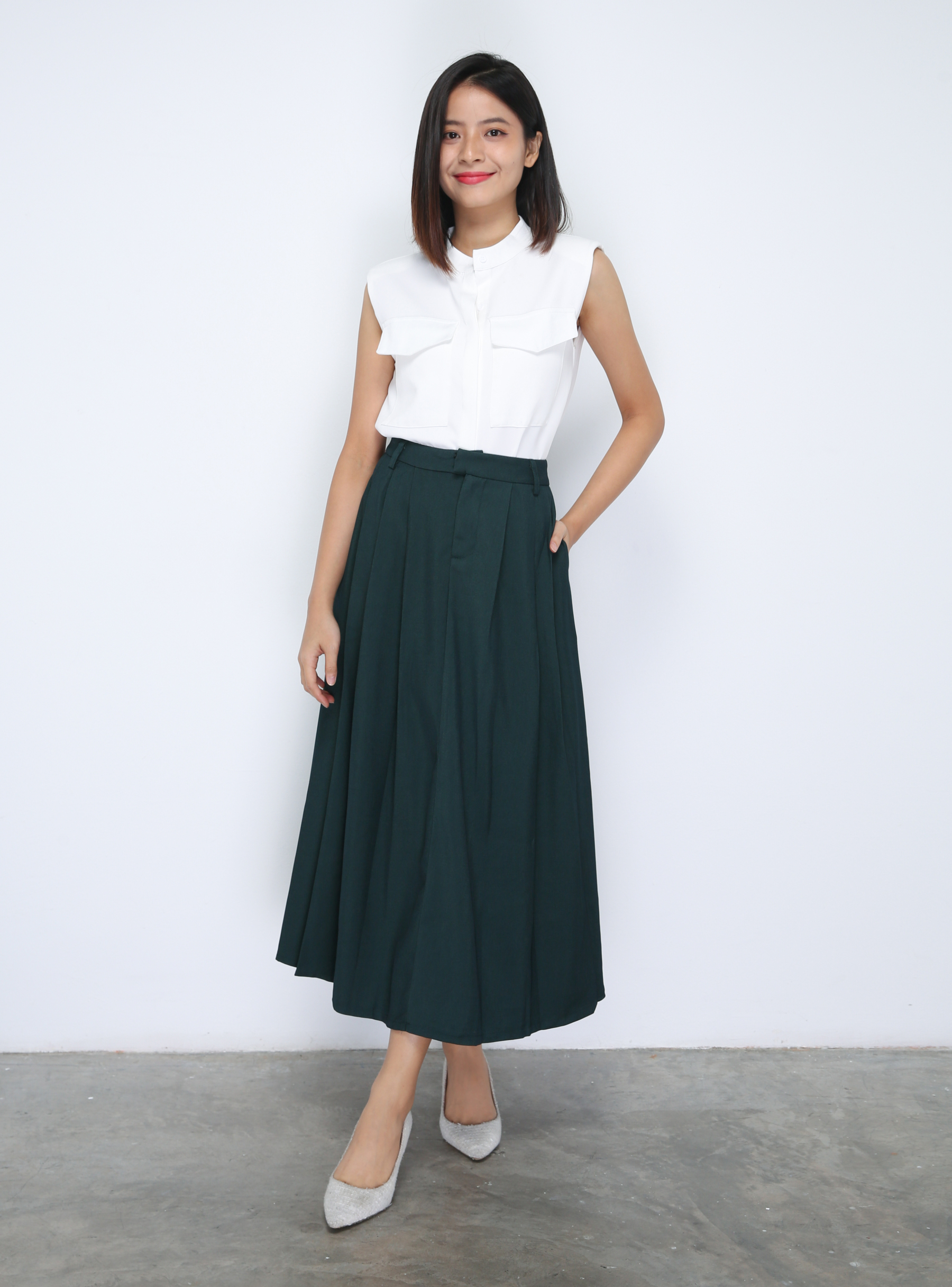 High Waist Pleated Skirt 35900