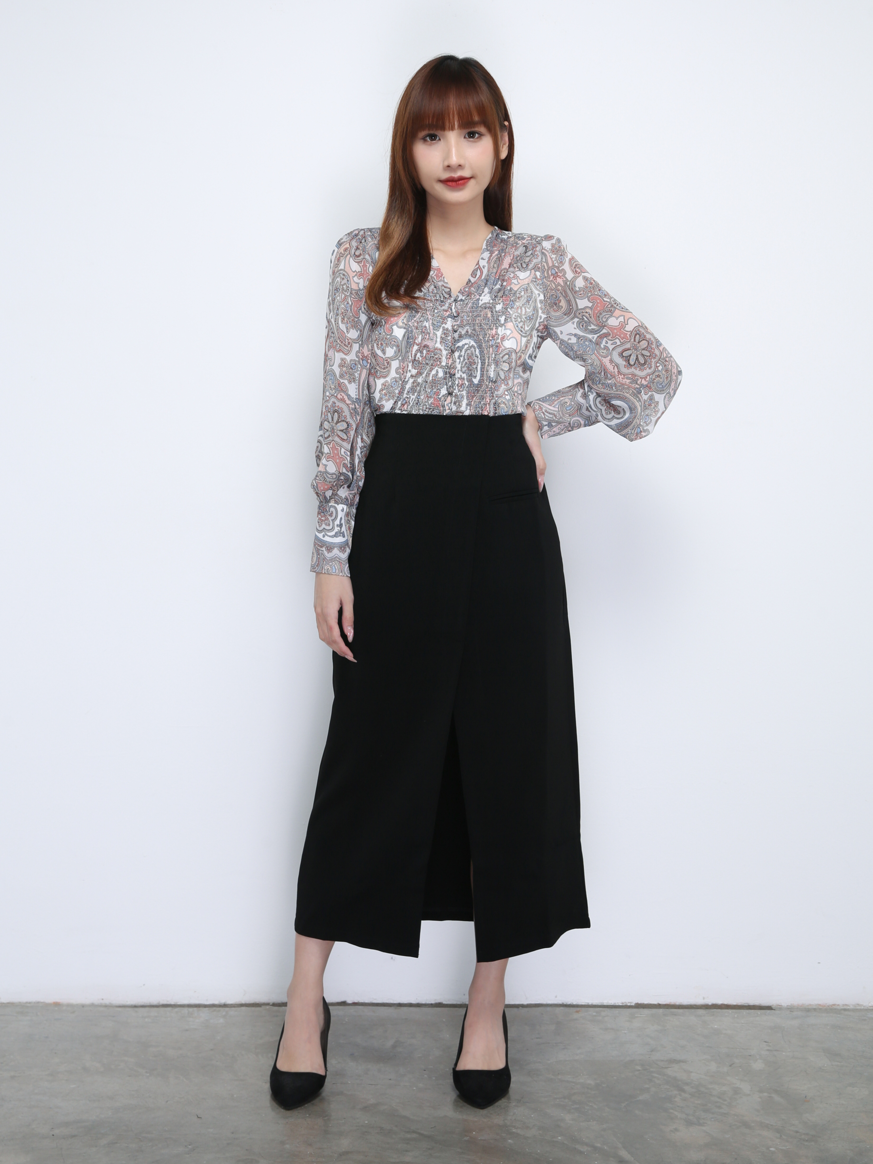 Floral Abstract Long Sleeve Top 21530