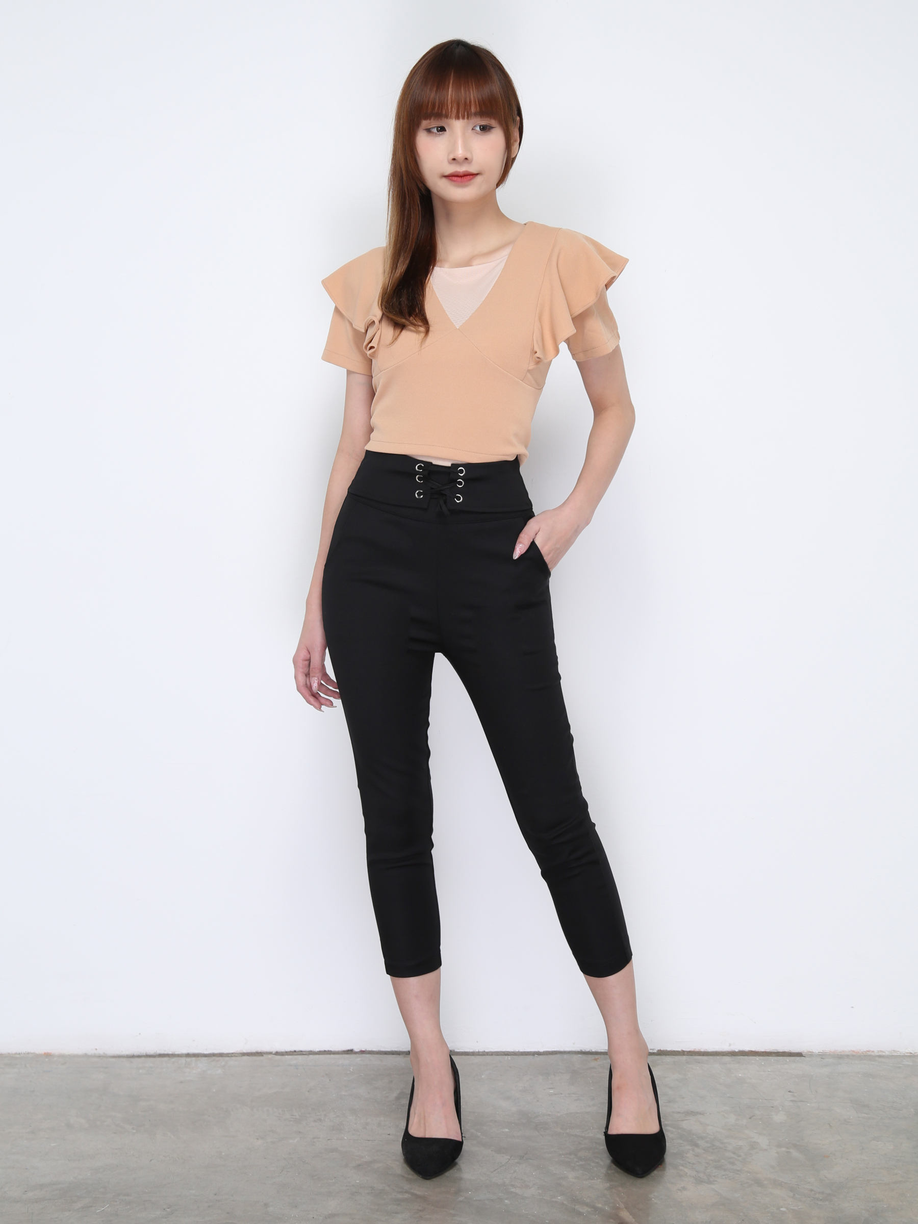 V Neck Ruffles Top 20805