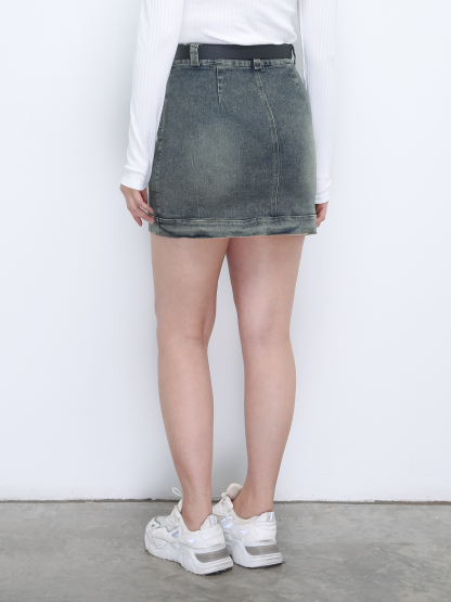 Denim With Belt Skirt Pants DJ020