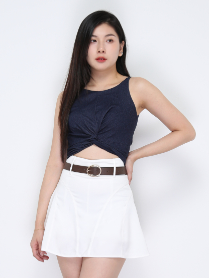 Sleeveless Denim Twist Top 35040