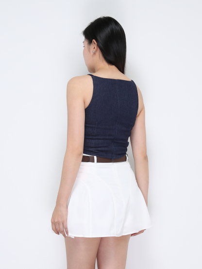 Sleeveless Denim Twist Top 35040