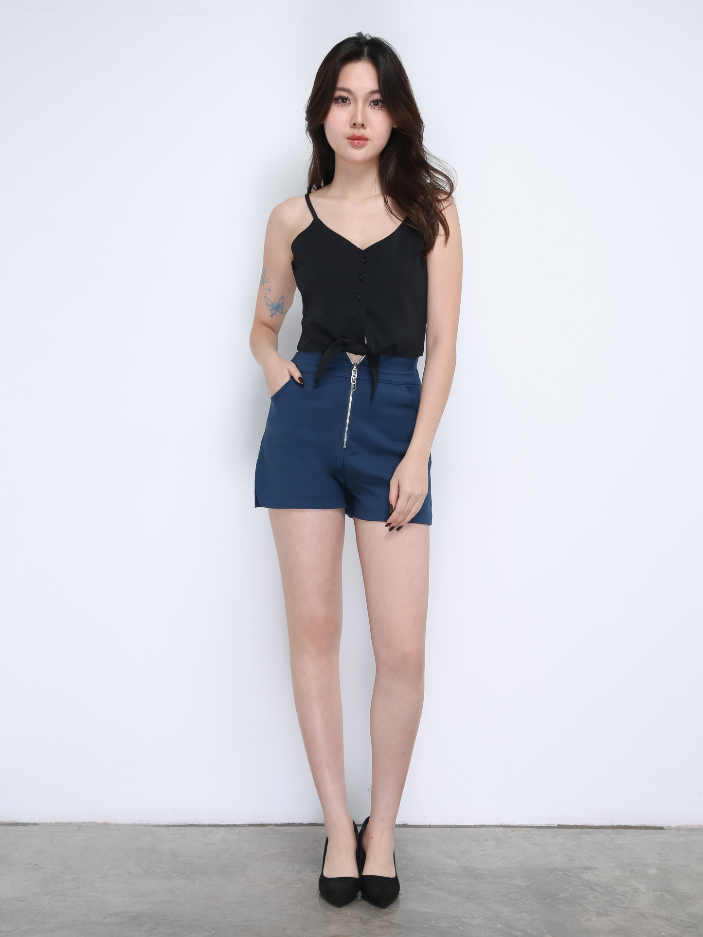 V Neck Strap With Front Tie Up Top 21354