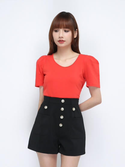 Round Neck Plain Top 21465