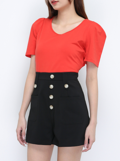 Round Neck Plain Top 21465