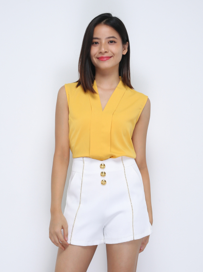 Sleeveless V Neck Top 36160