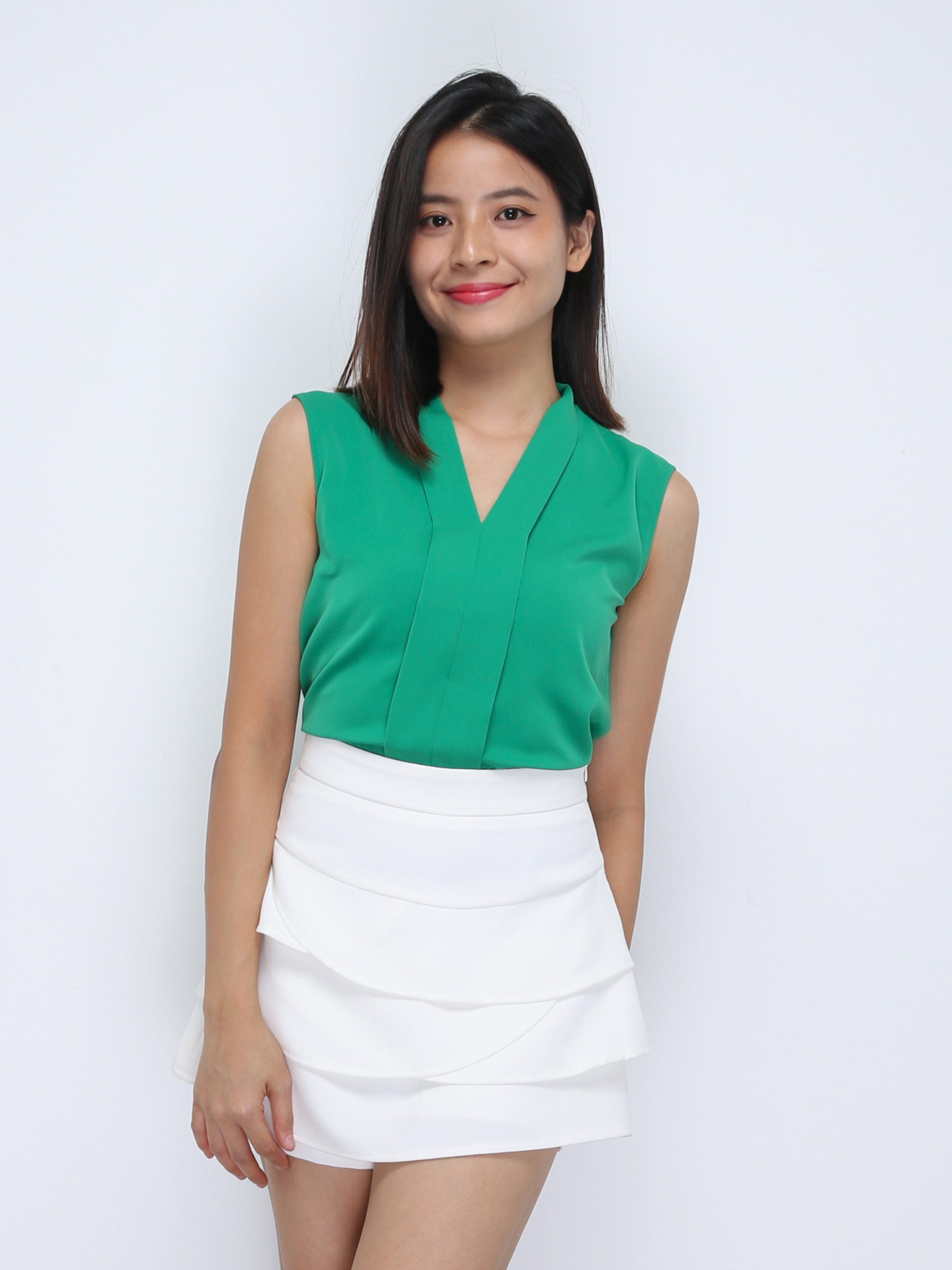 Sleeveless V Neck Top 36160