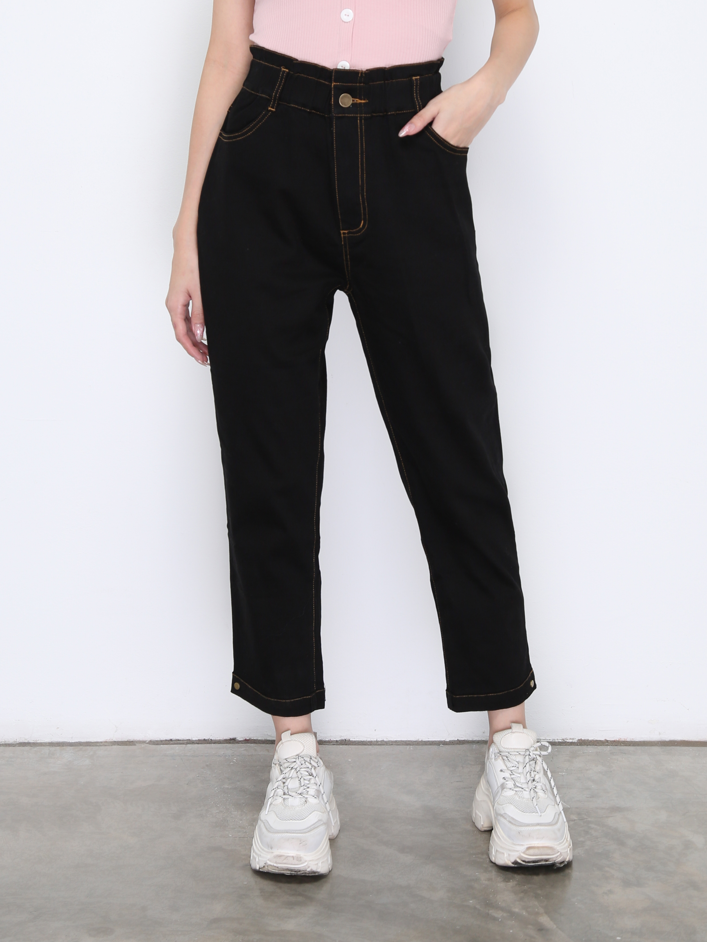 Denim Waist Stretchable Long Pants 21106