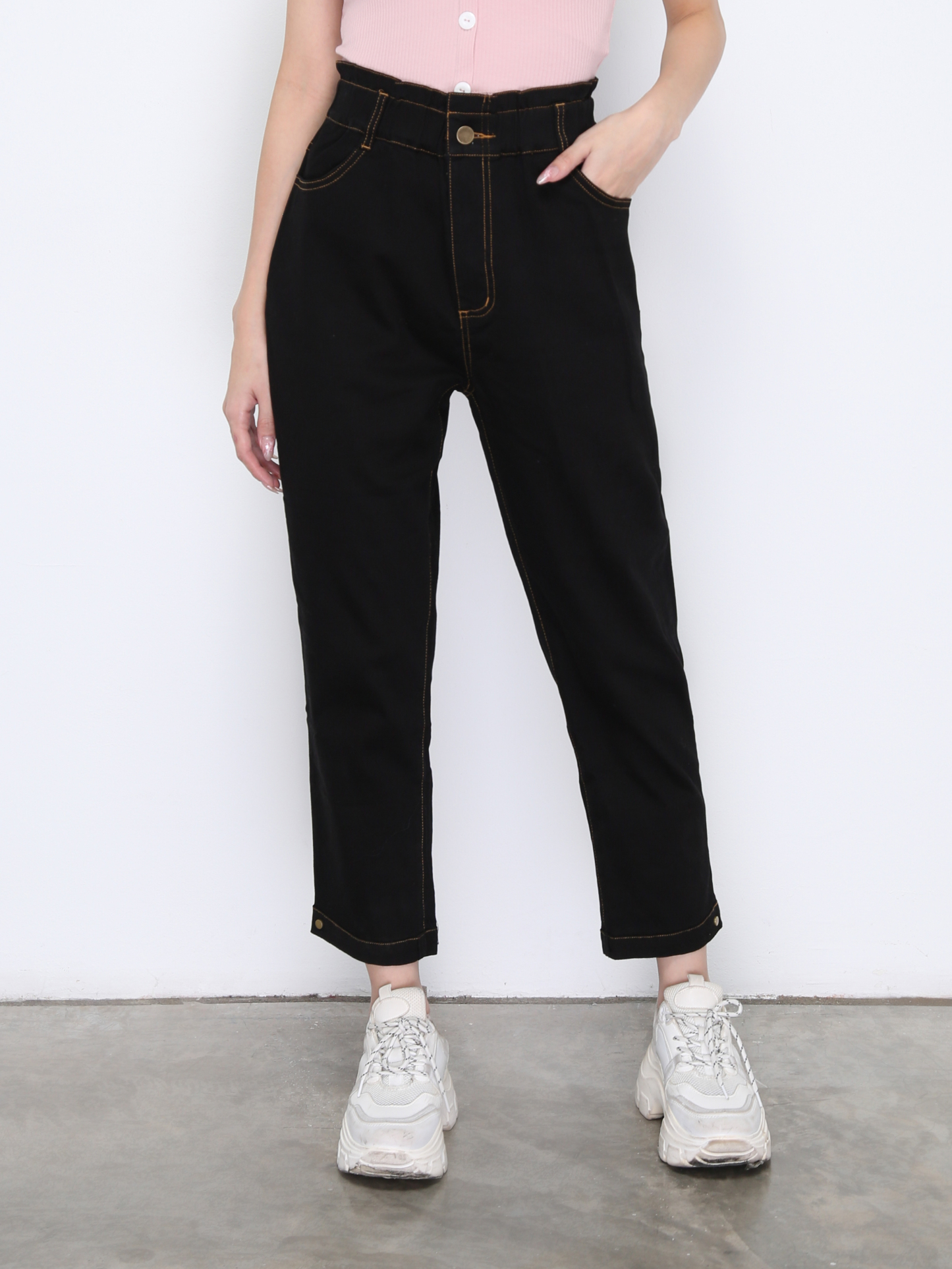 Denim Waist Stretchable Long Pants 21106