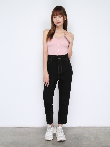 Denim Waist Stretchable Long Pants 21106