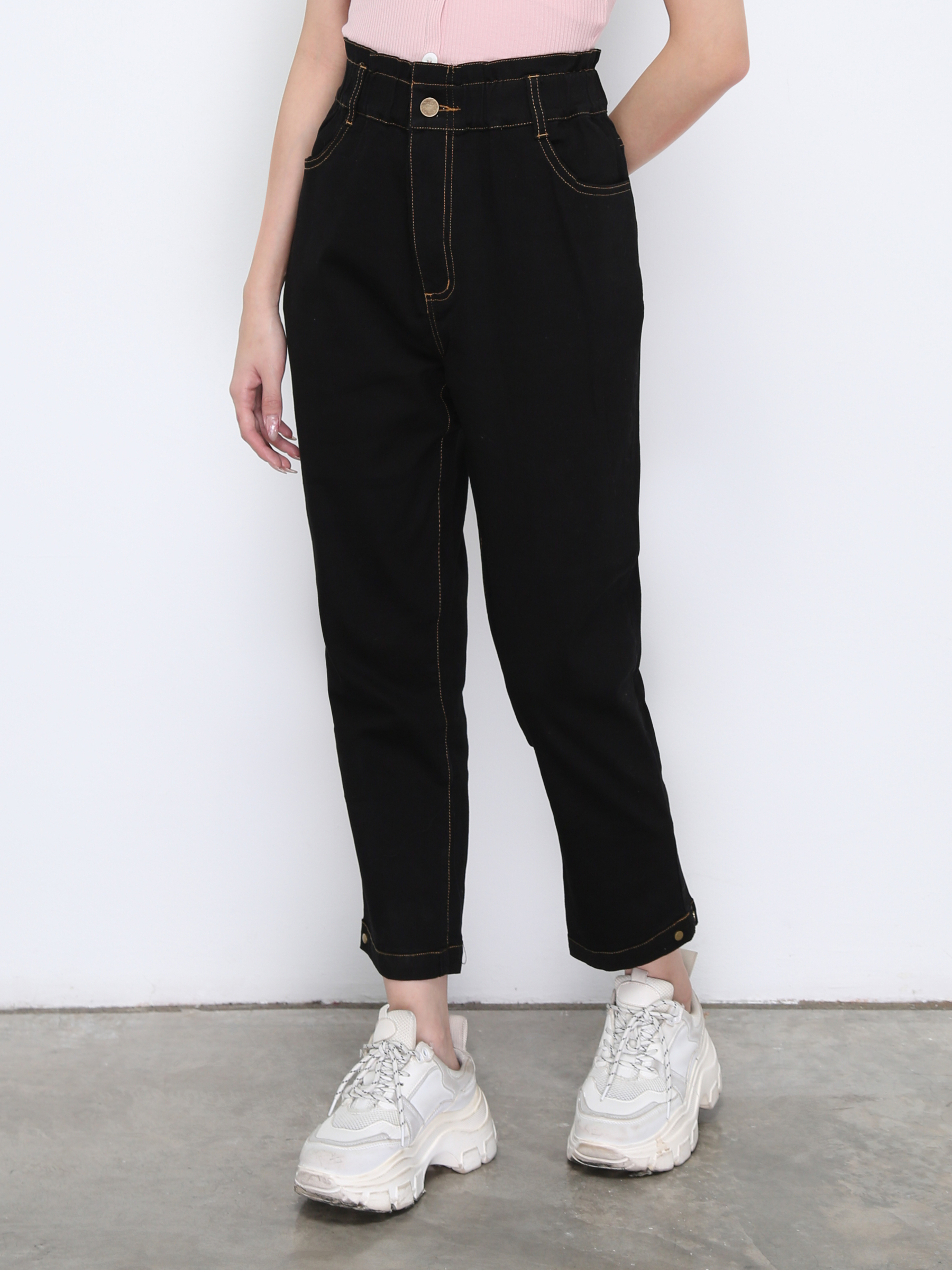 Denim Waist Stretchable Long Pants 21106