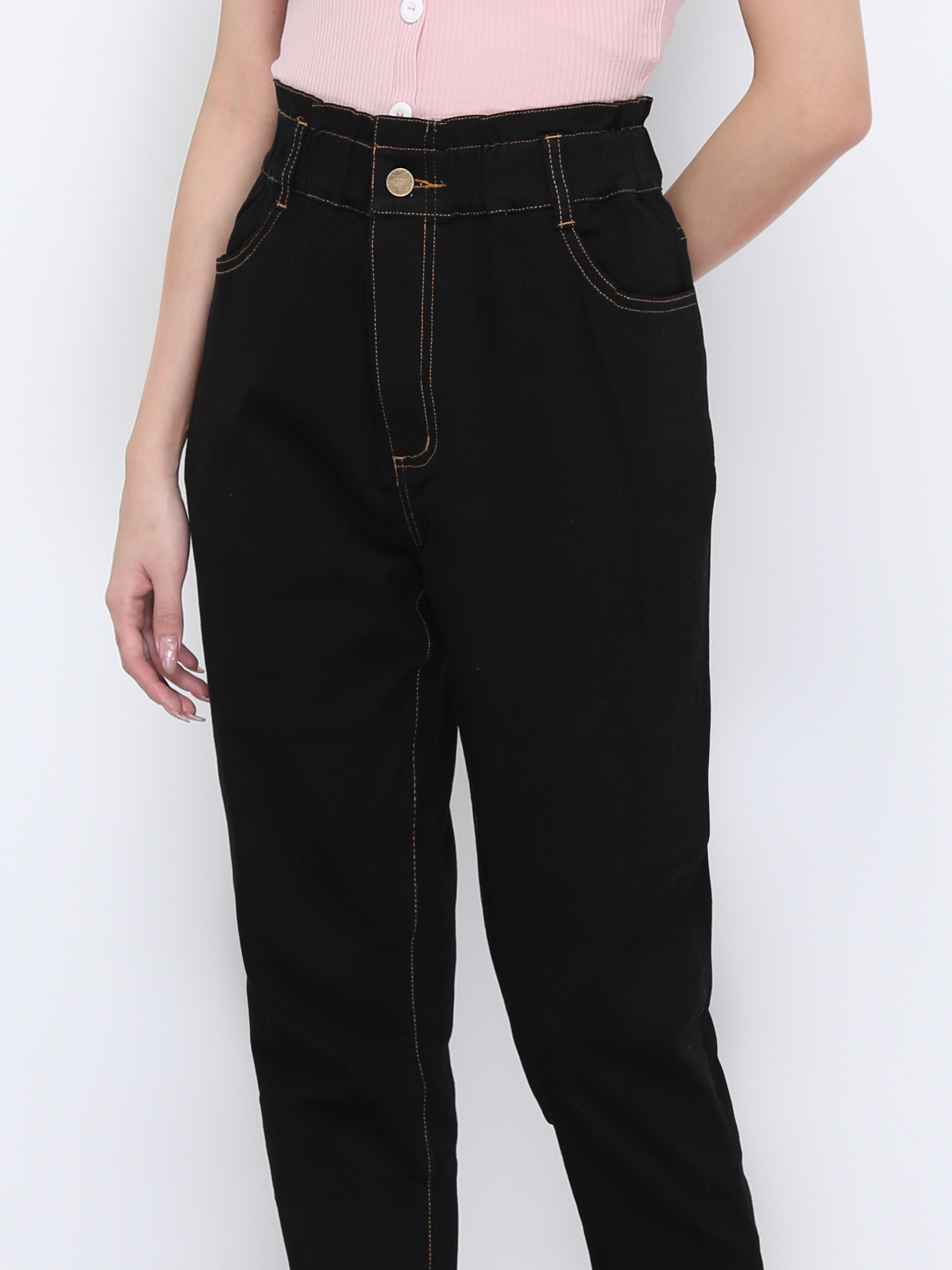 Denim Waist Stretchable Long Pants 21106