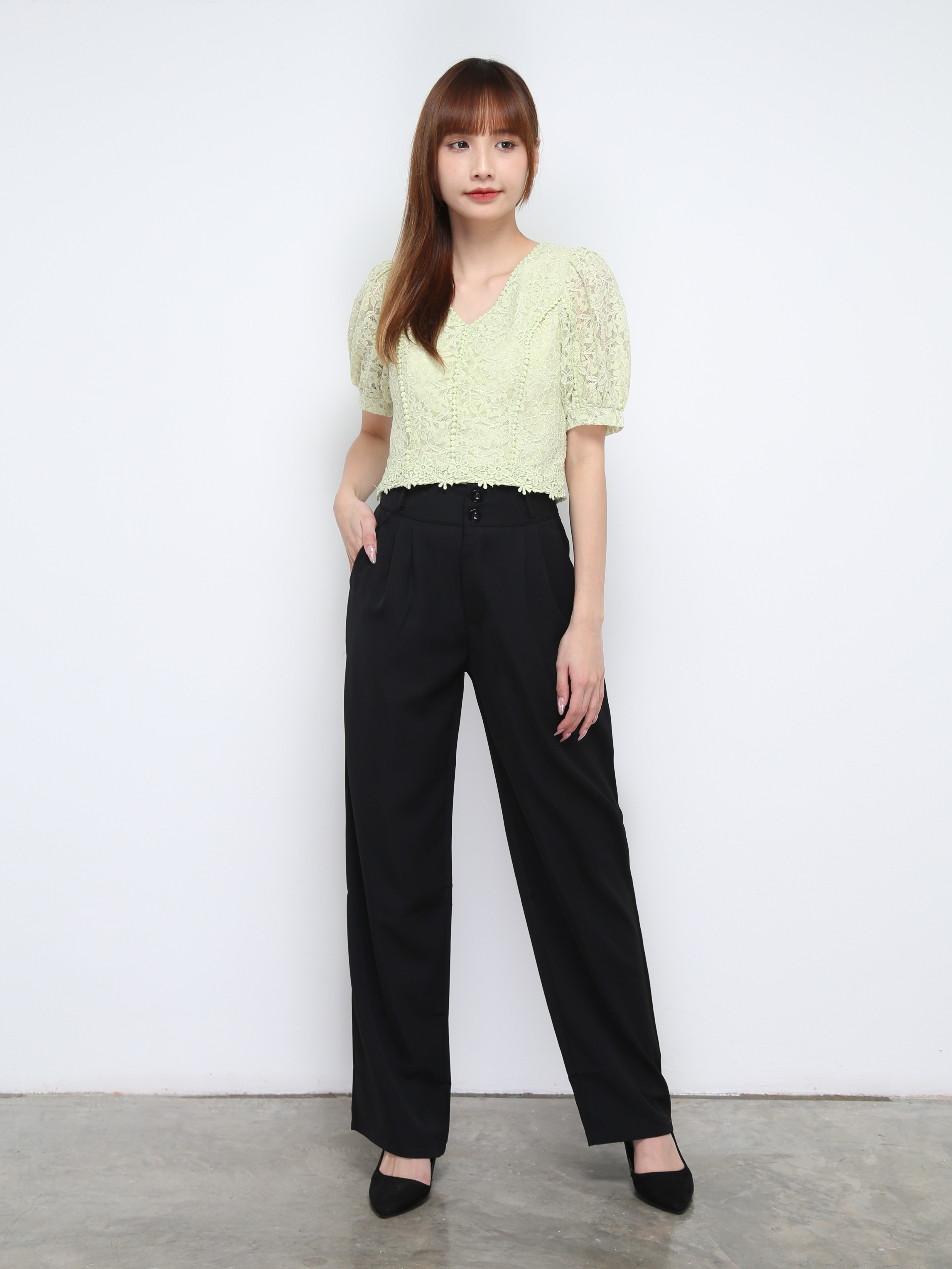 V Neck Lace Top 21235