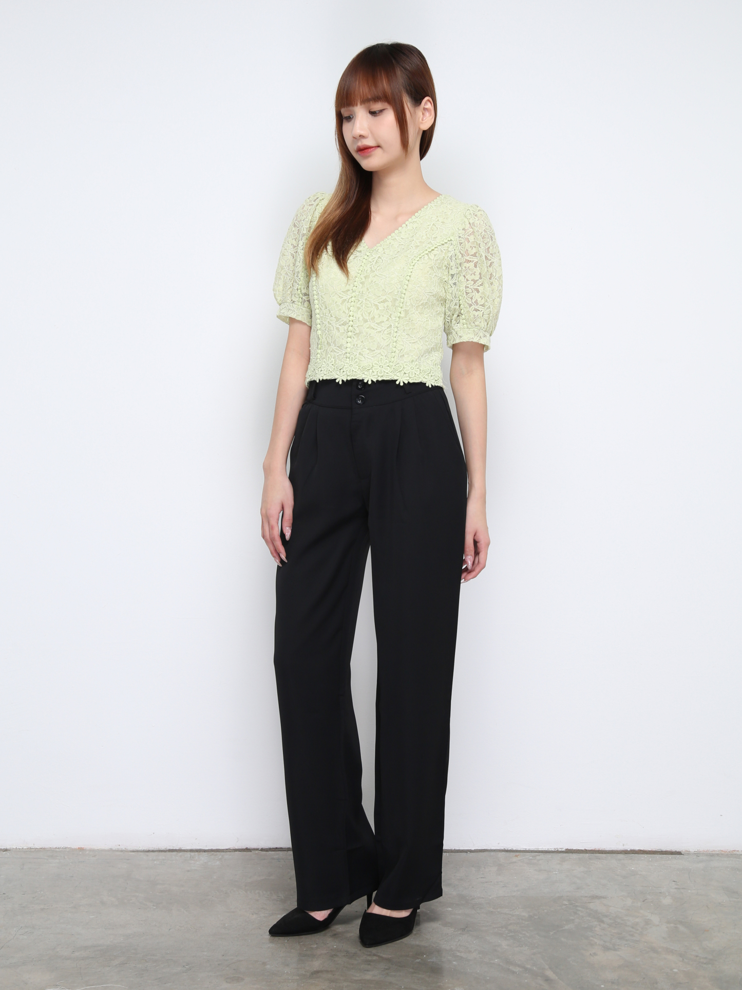 V Neck Lace Top 21235