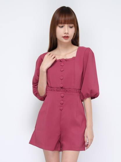Square Neck With Decorative Button Set 21117